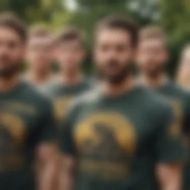 Group of individuals wearing 'Don't Tread on Me' shirts at a public gathering