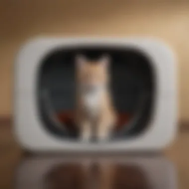 High-tech self-cleaning litter box in action