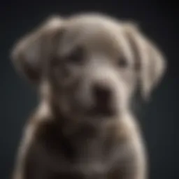 A playful Grey Lab puppy showcasing its unique coat color and structure.