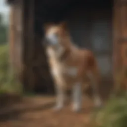 A majestic Guardian dog standing watch over a farm.