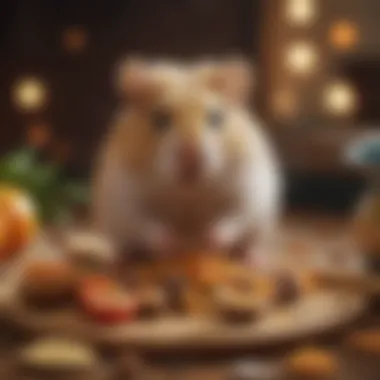 Wild Hamster Enjoying Kaytee Food Wild hamster enjoying Kaytee food