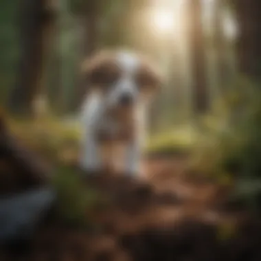 Curious Male Puppy A male puppy exploring nature with curiosity
