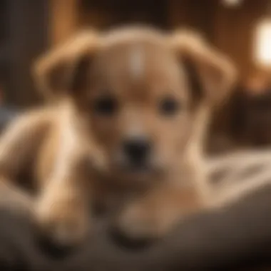 Serene Male Puppy A serene male puppy resting in a cozy environment