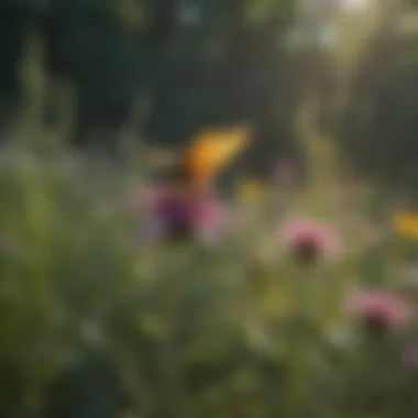 Pollinators and Native Wildflowers: Ecological Interactions Pollinators interacting with Massachusetts native wildflowers, showcasing ecological relationships