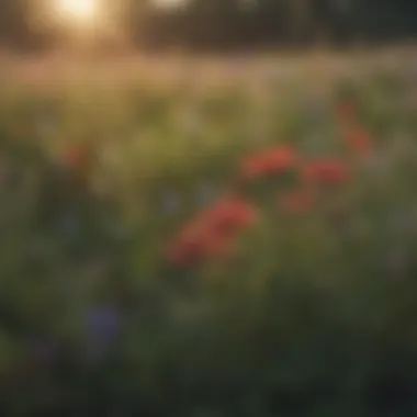 Vibrant display of native wildflowers in a Massachusetts meadow