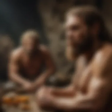 Neanderthal Cultural Artifacts Artistic representation of Neanderthal cultural artifacts