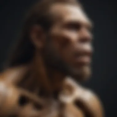 Detailed illustration of Neanderthal skeletal structure