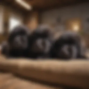 Resting Newfoundland Puppies in Comfort Healthy Newfoundland puppies resting peacefully in a cozy indoor setting