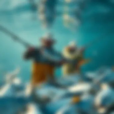 Sustainable Fishing Practices An eco-friendly fishing practice highlighting sustainable techniques.