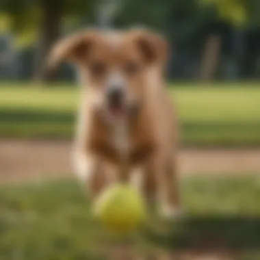 Buddy the Playful Puppy in the Park A playful puppy named Buddy fetching a ball in a sunny park, representing trending dog names.