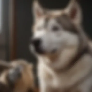 Siberian Husky providing emotional support during therapy session