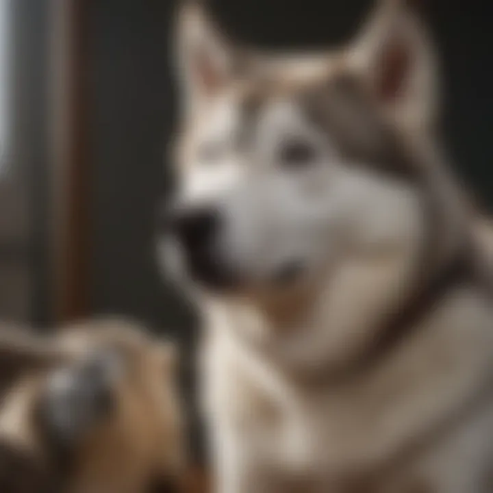 Siberian Husky providing emotional support during therapy session