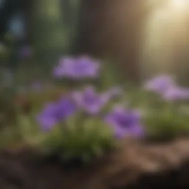 Natural Habitat of Five Petal Purple Flower A natural habitat where small five petal purple flowers thrive