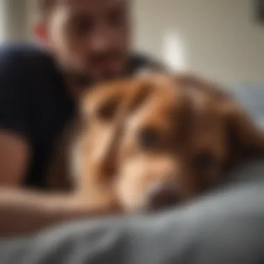 Trust: The Foundation of Connection A serene moment of a pet resting peacefully with its owner, symbolizing trust.