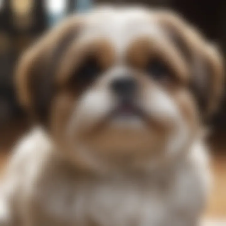 An elegant Shih Tzu with a perfectly groomed coat