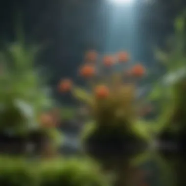 Close-up of aquatic plants thriving in a balanced ecosystem