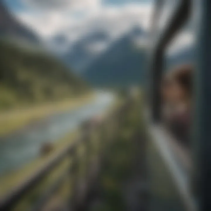 Passengers enjoying the scenic beauty of Alaska from the train's observation deck.