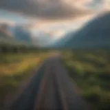 Stunning panoramic view of the Alaskan wilderness from a train.