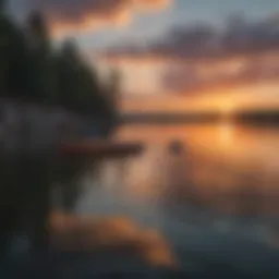 A stunning sunset over Lake Norman, showcasing vibrant colors reflecting on the water.
