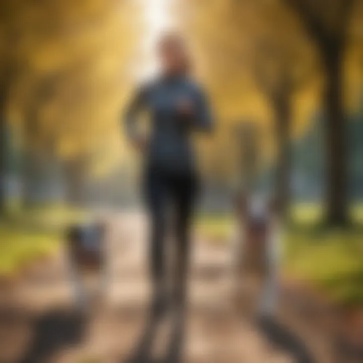 A happy dog and owner running together in a park