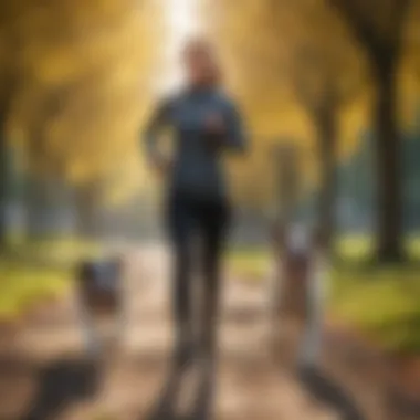 Joyful Running Experience with Dog and Owner A happy dog and owner running together in a park