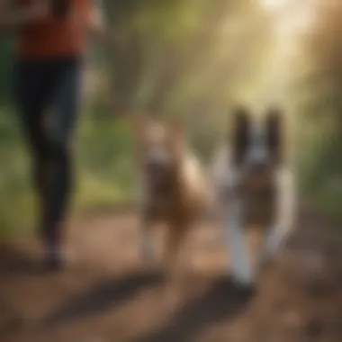 Runner and Dog Enjoying a Run Together A runner using a waist dog leash with a happy dog