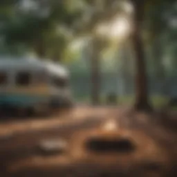 A tranquil campsite nestled among the trees in Austin