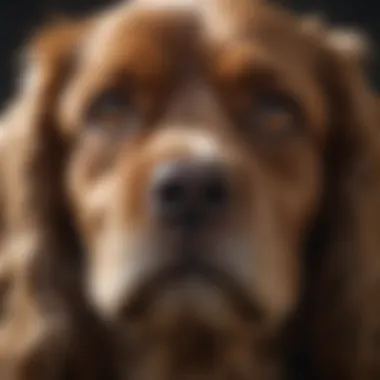 The Affectionate Gaze of a Cocker Spaniel A close-up of a Cocker Spaniel's expressive eyes, highlighting its affectionate nature.
