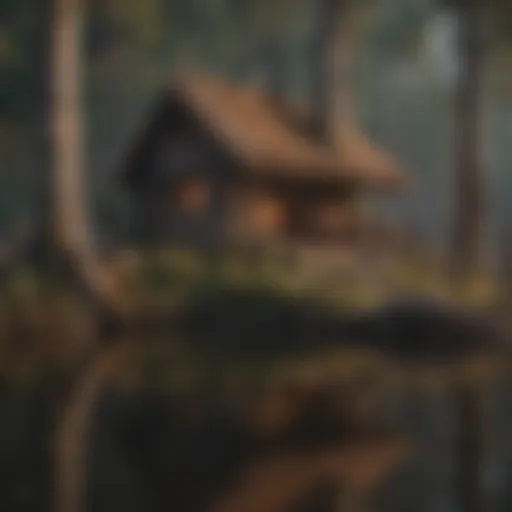 A detailed view of a beaver lodge showcasing its intricate architecture