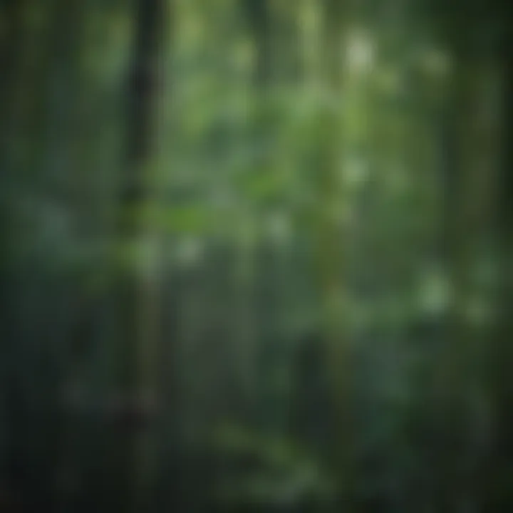 Close-up of bamboo leaves showcasing their texture