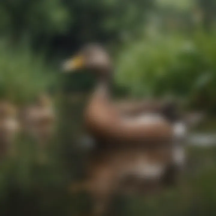 Ducks interacting in a wetland ecosystem, highlighting their social behaviors