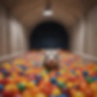 A detailed view of the tunnel system connected to the ball pit