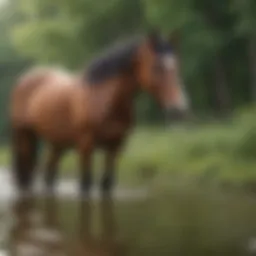 A majestic seshorse grazing in its natural habitat