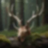 Close-up view of deer antler velvet in a natural setting, showcasing its texture and growth.