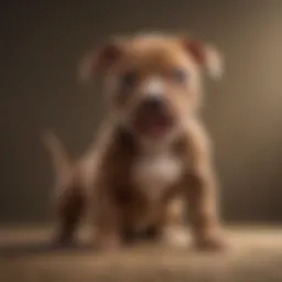 Vibrant Mini Pit Bull puppy with a playful expression