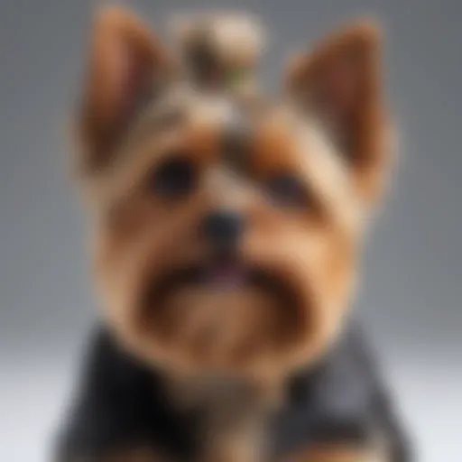 A Yorkshire Terrier showcasing its distinctive coat and playful demeanor.