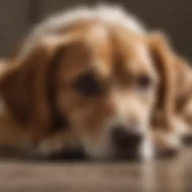Dog relaxing after taking Benadryl