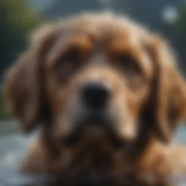 Close-up of a water dog's fur and physical features