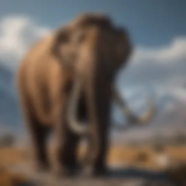 Woolly Mammoth: A Giant of the Past A detailed illustration of the Woolly Mammoth in its natural habitat.