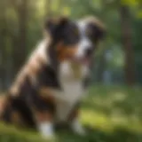 An Australian Shepherd in a lush green park