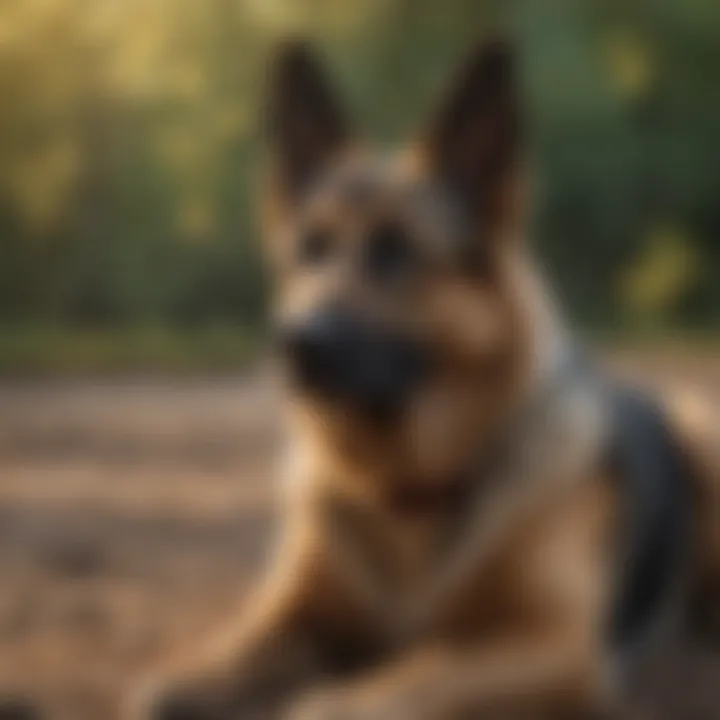 A happy German Shepherd enjoying playtime as a part of training