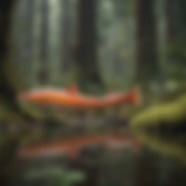 A lush forest ecosystem in Oregon, highlighting various wildlife species coexisting.