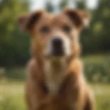 A healthy dog with a shiny coat enjoying outdoor playtime