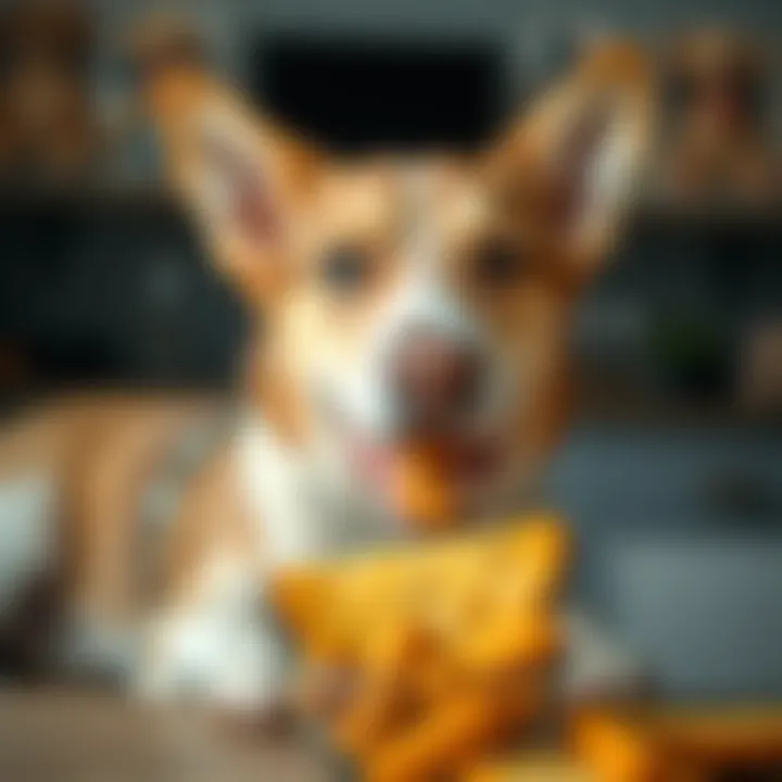 Canine enjoying a high-calorie treat