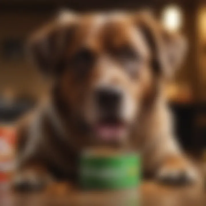 A joyful dog enjoying its meal of Gentle Giant canned food.