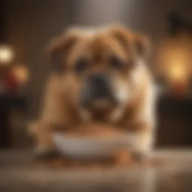 A dog enjoying a bowl of granola, illustrating a healthy and balanced treat option.