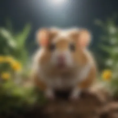 A happy hamster exploring its enriched environment