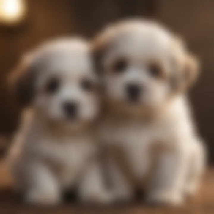 Havanese female puppies snuggling together