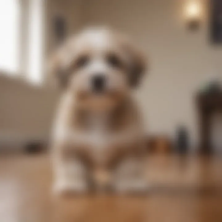 Havanese female puppy receiving training