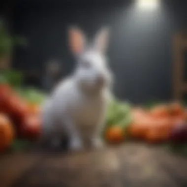 Fresh Vegetables for Optimal Rabbit Nutrition A vibrant assortment of fresh vegetables suitable for rabbit diets